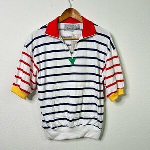 Style Up Vintage NWT Retro 80’s 90’s Multicolor Striped Top Size M